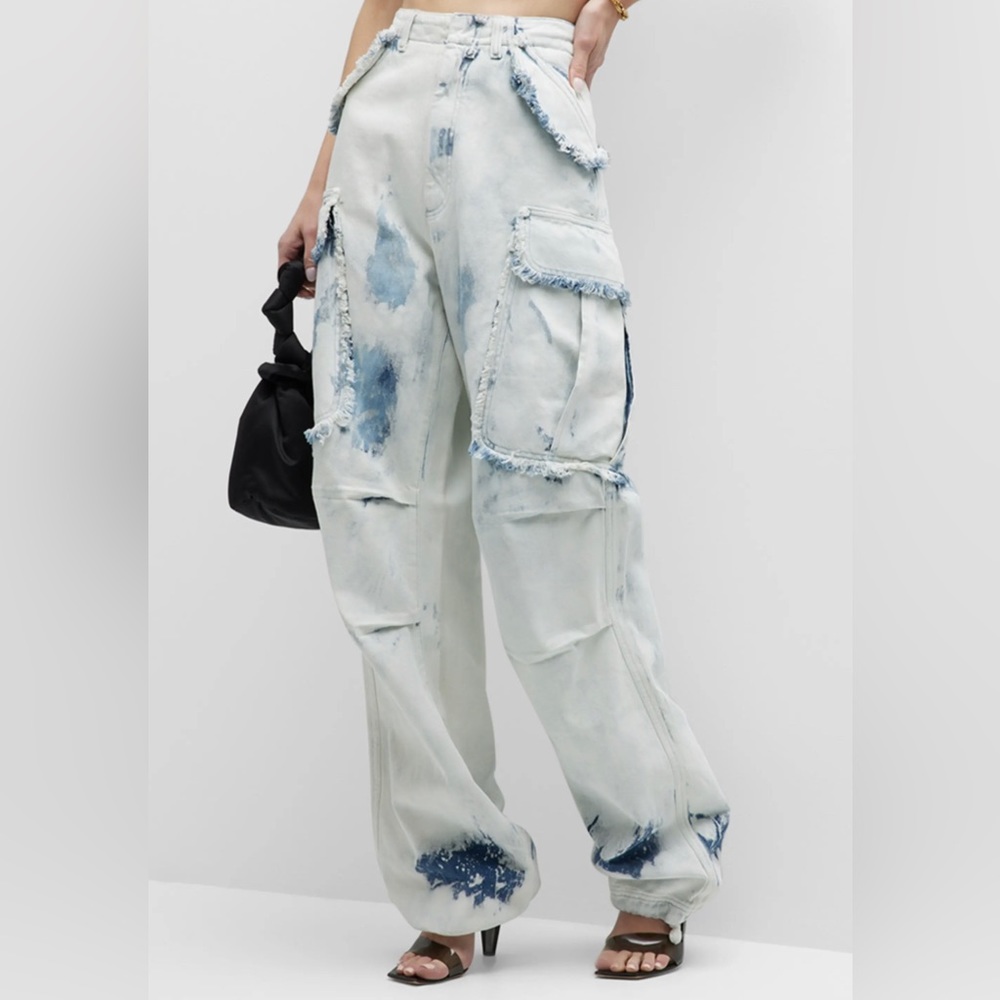 DARKPARK
Vivi Wide-Leg Acid-Washed Cargo Pants size 24